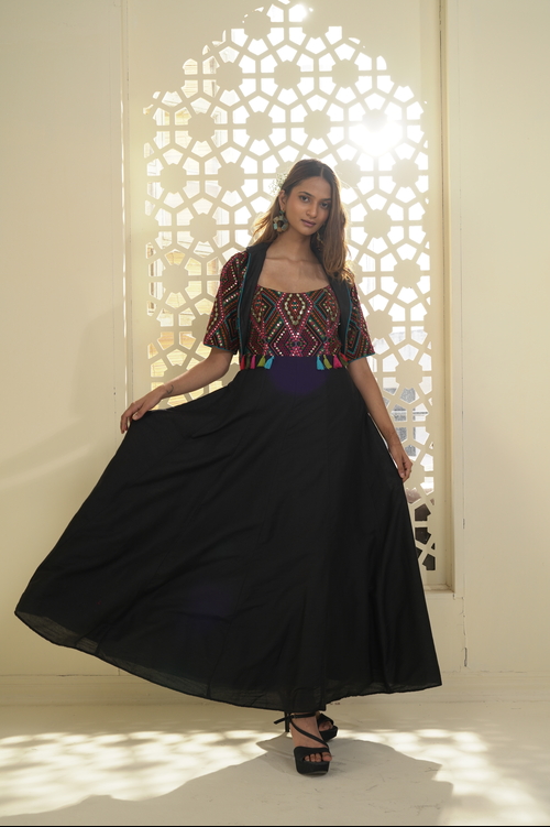COTTON SILK MAXI DRESS